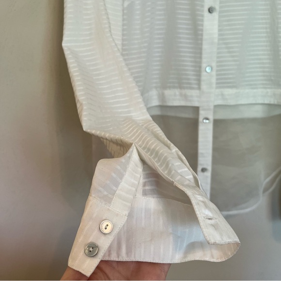 Elizabeth and James half sheer white button up collared shirt - Picture 10 of 11